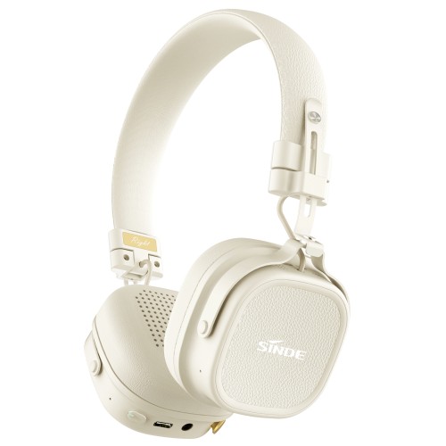 White JL7006F8 BT Stereo Headphone with Single MIC ENC